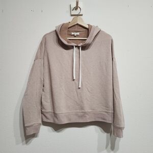 Madewell Cozy Crop Light Pink Hoodie Sweatshirt